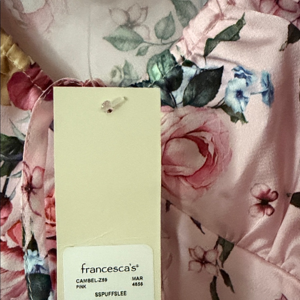 NWT Francesca’s Floral Pink Women's Top size XL - Picture 4 of 7